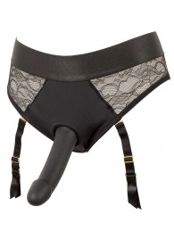 Черный женский страпон Strap-on Set: трусики и насадка - Orion - купить с доставкой в Рубцовске