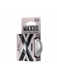 Черные утолщенные презервативы MAXUS Extra Strong с железным кейсом - 3 шт. - Maxus - купить с доставкой в Рубцовске