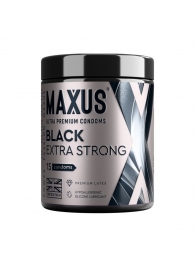 Черные утолщенные презервативы MAXUS Extra Strong с железным кейсом - 15 шт. - Maxus - купить с доставкой в Рубцовске