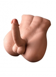 Телесный мужской торс с вибрацией и возвратно-поступательными движениями Bartlett - SHEQU