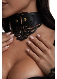 Фигурный чокер с узорами и золотистой фурнитурой - Crazy Handmade - купить с доставкой в Рубцовске