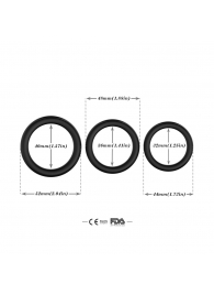 Набор из 3 черных эрекционных колец Stay Hard - Boys of Toys - в Рубцовске купить с доставкой