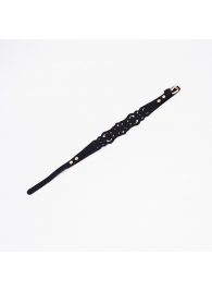 Черный ажурный чокер с золотистой фурнитурой - Crazy Handmade - купить с доставкой в Рубцовске