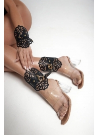 Черный фигурные оковы с золотистой фурнитурой - Crazy Handmade - купить с доставкой в Рубцовске