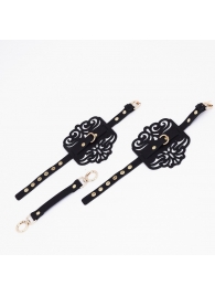 Черный фигурные оковы с золотистой фурнитурой - Crazy Handmade - купить с доставкой в Рубцовске