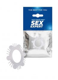 Эластичное эрекционное кольцо с шипиками и шариками - Sex Expert - в Рубцовске купить с доставкой