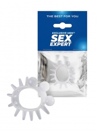 Эластичное эрекционное кольцо с шариками и лучами - Sex Expert - в Рубцовске купить с доставкой