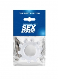 Прозрачное эрекционное кольцо со стимулирующими шариками - Sex Expert - в Рубцовске купить с доставкой