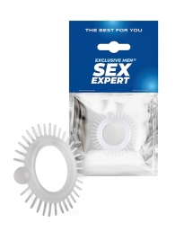 Эластичное эрекционное кольцо с шипиками и шариком - Sex Expert - в Рубцовске купить с доставкой