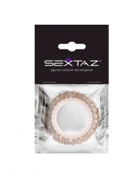 Эрекционное кольцо с бежевыми «ресничками» - Sextaz - в Рубцовске купить с доставкой