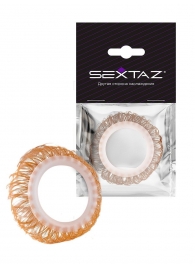Эрекционное кольцо с бежевыми «ресничками» - Sextaz - в Рубцовске купить с доставкой