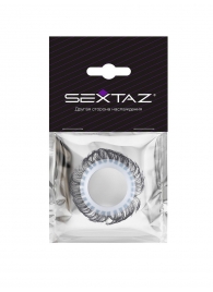 Эластичное эрекционное колечко с черными «ресничками» - Sextaz - в Рубцовске купить с доставкой