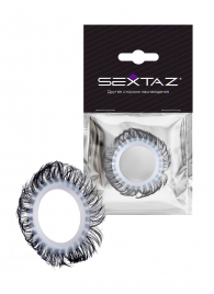 Эластичное эрекционное колечко с черными «ресничками» - Sextaz - в Рубцовске купить с доставкой