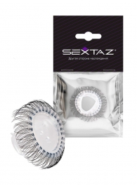 Эластичное эрекционное кольцо с длинными черными «ресничками» - Sextaz - в Рубцовске купить с доставкой