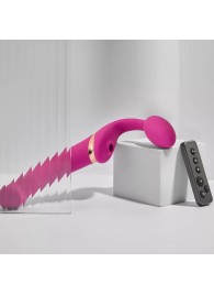 Ярко-розовый безремневой страпон Multi Orgasm Bendable Strap-On size XL с клиторальной стимуляцией - Strap-on-me - купить с доставкой в Рубцовске