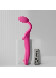 Ярко-розовый безремневой страпон Strap-on-me Vibrating Bendable Strap-On size XL - Strap-on-me - купить с доставкой в Рубцовске