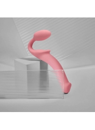 Розовый безремневой страпон Strap-on-me Semi-Realistic Bendable Strap-On size L - Strap-on-me - купить с доставкой в Рубцовске