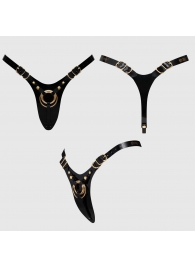 Черный пояс для фиксации насадок Strap-On-Me Leatherette Harness Fabulous - Strap-on-me - купить с доставкой в Рубцовске