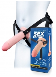 Мужской полый страпон на регулируемых ремешках - 22 см. - Sex Expert - купить с доставкой в Рубцовске