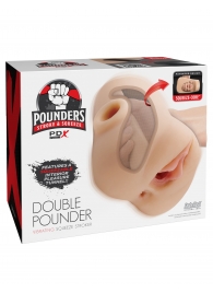 Телесный мастурбатор с вибрацией Double Pounder Vibrating Squeeze Stroker - Pipedream - в Рубцовске купить с доставкой