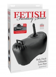 Черное надувное кресло с платформой для фиксации дилдо Body Dock Inflatable Love Seat - Pipedream - купить с доставкой в Рубцовске