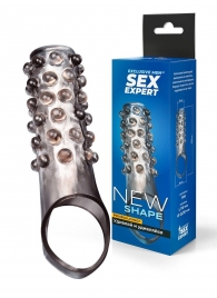 Дымчатая насадка на пенис с выпуклостями - 11 см. - Sex Expert - в Рубцовске купить с доставкой