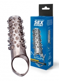 Дымчатая насадка на пенис с шипами и выпуклостями - 12 см. - Sex Expert - в Рубцовске купить с доставкой