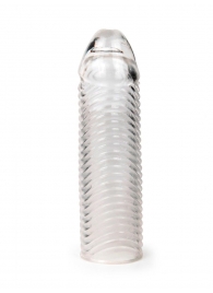 Прозрачная закрытая насадка на пенис с ребрышками - 16 см. - Sex Expert - в Рубцовске купить с доставкой