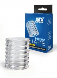 Прозрачная сквозная насадка на пенис с ребрышками - Sex Expert - в Рубцовске купить с доставкой