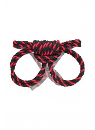 Черно-красные наручники-оковы ’’Узел-омега’’ из хлопковой веревки - Pecado - купить с доставкой в Рубцовске