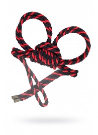 Черно-красные наручники-оковы ’’Узел-омега’’ из хлопковой веревки - Pecado - купить с доставкой в Рубцовске