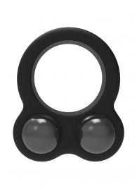 Черное эрекционное кольцо с утяжелителями Cockring Dual Weight - Dream Toys - в Рубцовске купить с доставкой