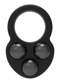 Черное эрекционное кольцо с утяжелителями - Dream Toys - в Рубцовске купить с доставкой