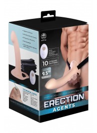 Телесный полый страпон с вибрацией Erection Agents - 24,1 см. - NMC - купить с доставкой в Рубцовске
