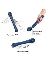 Синий вибромассажёр с насадками Man.wand Edgy - Manwan - в Рубцовске купить с доставкой