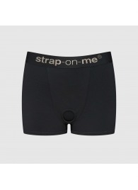 Черные трусики-боксеры для фиксации насадок Strap-on-me Harness Lingerie Allure - size S - Strap-on-me - купить с доставкой в Рубцовске