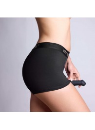 Черные трусики-боксеры для фиксации насадок Strap-on-me Harness Lingerie Allure - size XL - Strap-on-me - купить с доставкой в Рубцовске