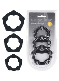 Набор из 3 эрекционных колец Beaded Silicone Cockring Set - Shots Media BV - в Рубцовске купить с доставкой