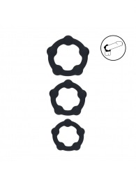 Набор из 3 эрекционных колец Beaded Silicone Cockring Set - Shots Media BV - в Рубцовске купить с доставкой