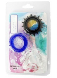 Набор из 3 эрекционных колец разного цвета и рельефа - Boys of Toys - в Рубцовске купить с доставкой
