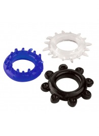 Набор из 3 эрекционных колец разного цвета и рельефа - Boys of Toys - в Рубцовске купить с доставкой