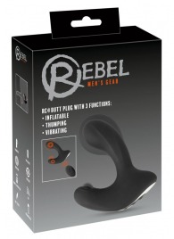 Черная анальная вибропробка с функцией расширения RC Butt Plug with 3 functions - Orion - в Рубцовске купить с доставкой