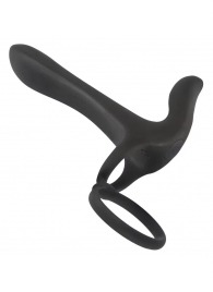 Черная насадка на член с вибрацией Couple’s Vibrator - Orion - в Рубцовске купить с доставкой