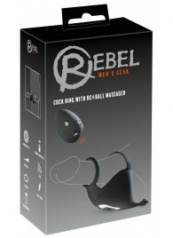 Черная вибронасадка для эрекции и стимуляции мошонки Cock ring with RC ball massager - Orion - в Рубцовске купить с доставкой