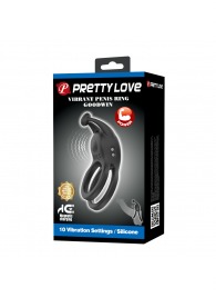 Черное перезаряжаемое виброкольцо Goodwin - Baile - в Рубцовске купить с доставкой