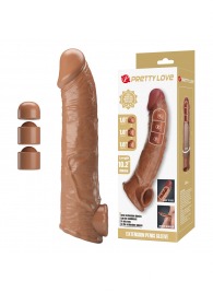 Карамельный фаллоудлинитель с подхватом мошонки Silas - 26 см. - Baile - в Рубцовске купить с доставкой