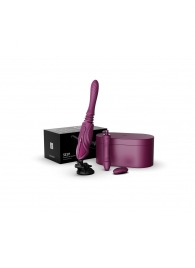 Фиолетовая секс-машина с функцией нагрева, насадками и присоской Sesh - Zalo - купить с доставкой в Рубцовске