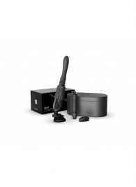 Черная секс-машина с функцией нагрева, насадками и присоской Sesh - Zalo - купить с доставкой в Рубцовске