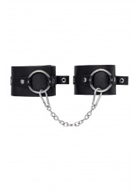 Черные оковы из толстой кожи с люверсами - Pecado - купить с доставкой в Рубцовске