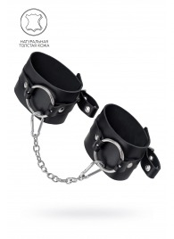 Черные оковы из толстой кожи с люверсами - Pecado - купить с доставкой в Рубцовске